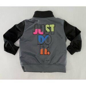 Nike Baby Just Do It Jacket Gray and Black Full Zip Jacket Rainbow Size‎ 12M